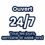 Ouvert tous les jours, semaine et week-end, 24/24h.
